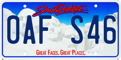 SD license plate 0AFS46