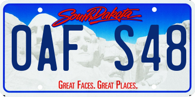 SD license plate 0AFS48