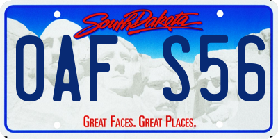 SD license plate 0AFS56