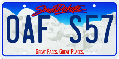 SD license plate 0AFS57