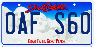 SD license plate 0AFS60