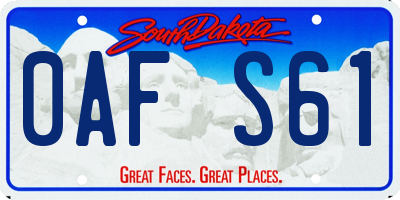 SD license plate 0AFS61