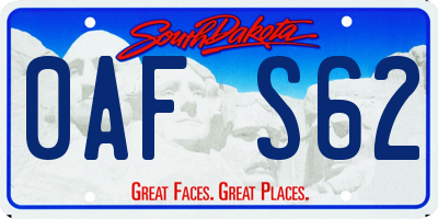 SD license plate 0AFS62