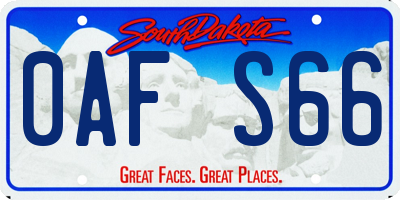 SD license plate 0AFS66