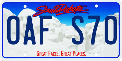 SD license plate 0AFS70