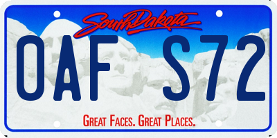 SD license plate 0AFS72