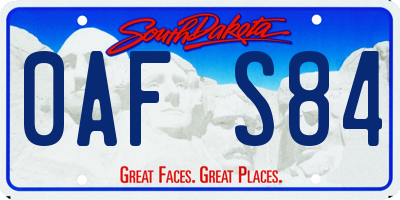 SD license plate 0AFS84