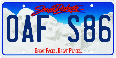 SD license plate 0AFS86