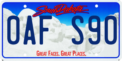 SD license plate 0AFS90