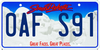 SD license plate 0AFS91