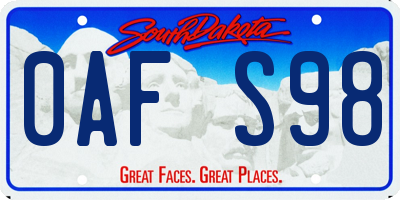 SD license plate 0AFS98