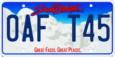 SD license plate 0AFT45