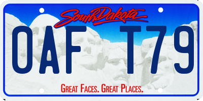 SD license plate 0AFT79