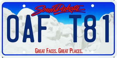 SD license plate 0AFT81