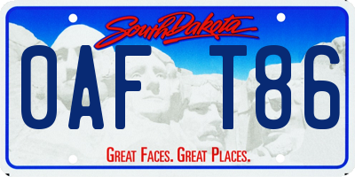 SD license plate 0AFT86