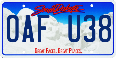 SD license plate 0AFU38