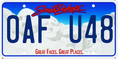 SD license plate 0AFU48