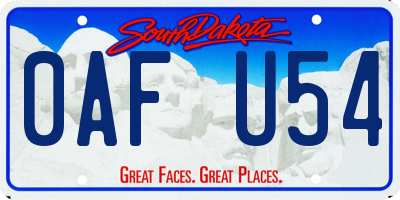 SD license plate 0AFU54