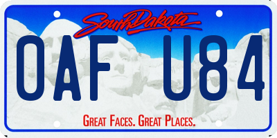 SD license plate 0AFU84