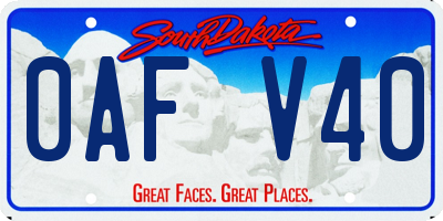 SD license plate 0AFV40