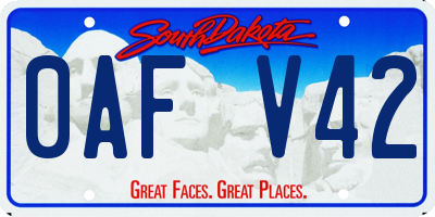 SD license plate 0AFV42