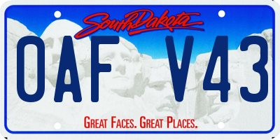 SD license plate 0AFV43