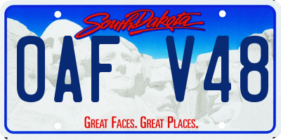 SD license plate 0AFV48