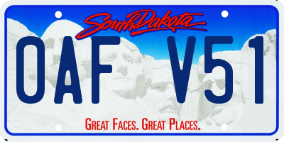 SD license plate 0AFV51