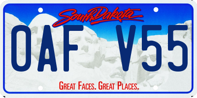 SD license plate 0AFV55