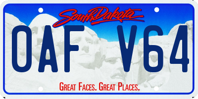 SD license plate 0AFV64