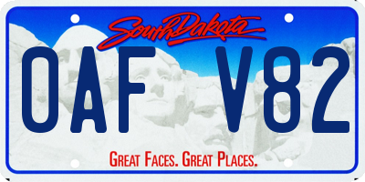 SD license plate 0AFV82