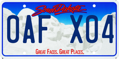 SD license plate 0AFX04