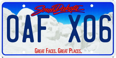 SD license plate 0AFX06