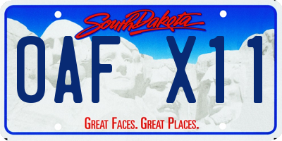 SD license plate 0AFX11