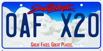 SD license plate 0AFX20