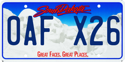 SD license plate 0AFX26