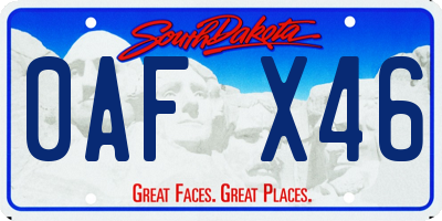 SD license plate 0AFX46