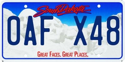 SD license plate 0AFX48