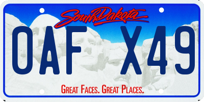 SD license plate 0AFX49