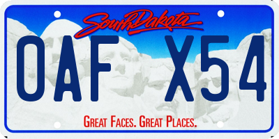 SD license plate 0AFX54