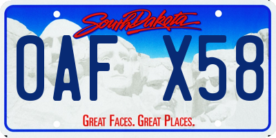 SD license plate 0AFX58