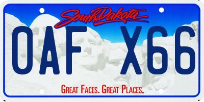 SD license plate 0AFX66
