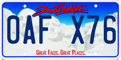 SD license plate 0AFX76