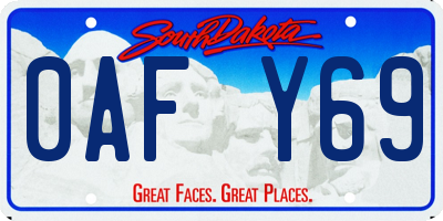 SD license plate 0AFY69