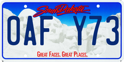 SD license plate 0AFY73