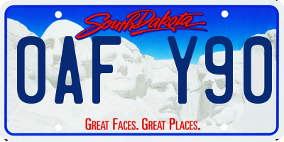 SD license plate 0AFY90