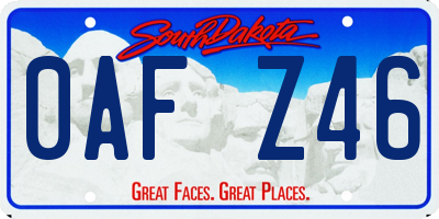 SD license plate 0AFZ46