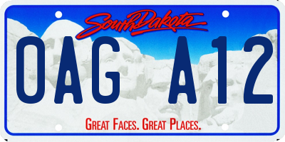 SD license plate 0AGA12