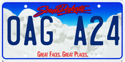 SD license plate 0AGA24