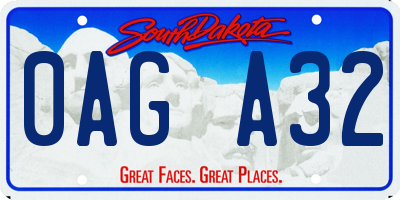 SD license plate 0AGA32